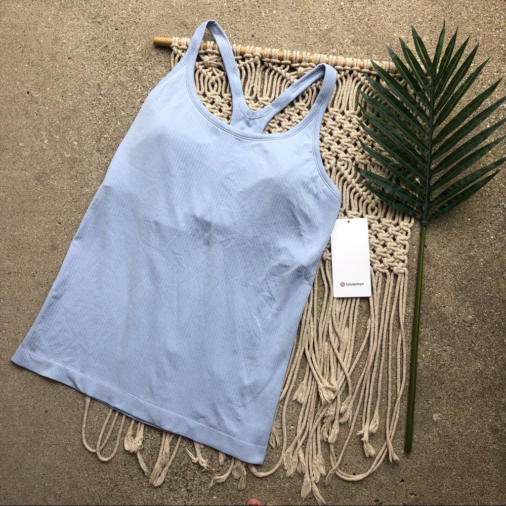NWT Lululemon Ebb To Street Tank Top Size 12 - Blue Linen